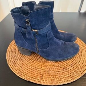 Earth Origins Blue Suede Ankle Boots